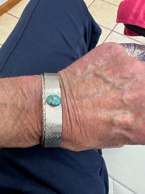 Sterling Silver cuff with a turquoise stone