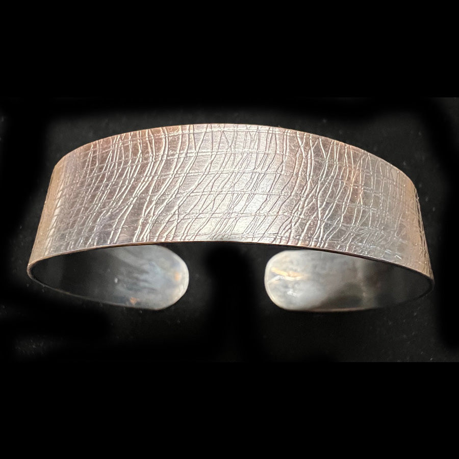 Copper Cuff pressed with gauze pattern