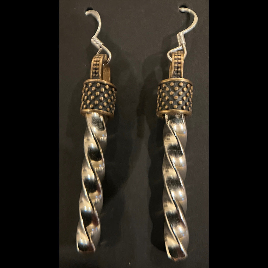 Twisted sterling silver earrings