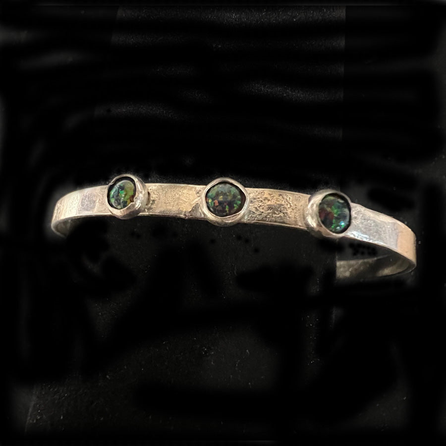 hammered sterling silver cuff
