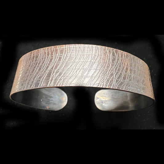 Copper Cuff pressed with gauze pattern