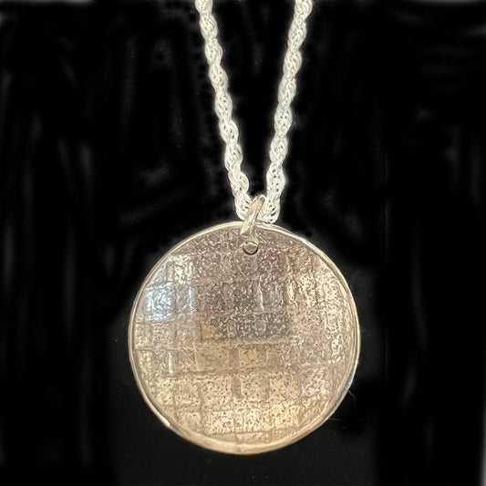 Sterling silver quarter round necklace