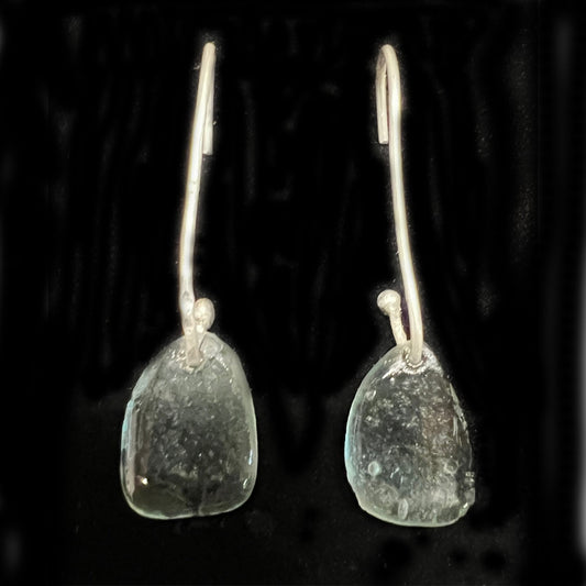 tear drop sea glass earings