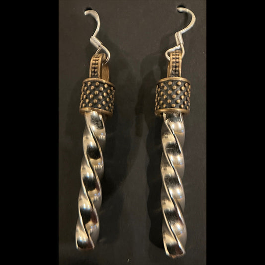 Twisted sterling silver earrings